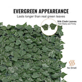 Ivy Privacy Fence, 39 x 158in Artificial Green Wall Screen, Greenery Ivy Fence with Mesh Cloth Backing and Strengthened Joint, Faux Hedges Vine Leaf Decoration for Outdoor Garden, Yard, Balcony